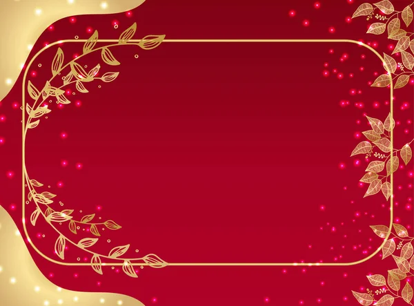 Премиум Элегантный Золотой Красный Свадебный Приглашение Шаблон — стоковый вектор