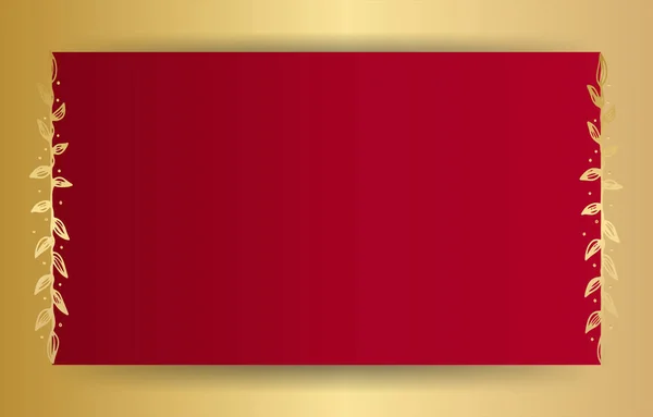 Plantilla Diseño Invitación Boda Roja Dorada Elegante Premium — Archivo Imágenes Vectoriales
