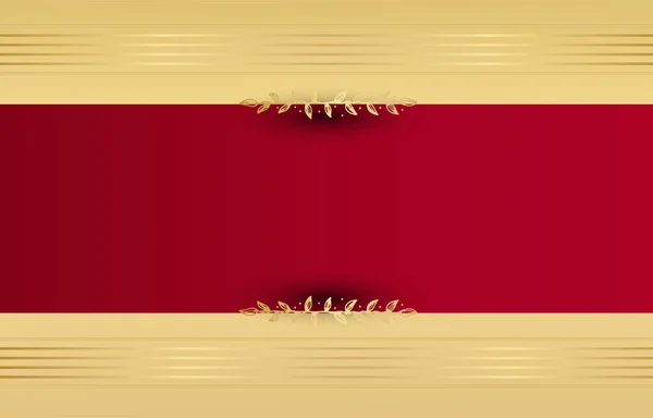 Plantilla Diseño Invitación Boda Rojo Dorado Elegante Moderno — Archivo Imágenes Vectoriales