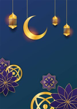 Cami, Arap desenli, fenerli, ay ve hilal şeklinde modaya uygun bir poster. Tebrik kartı, poster, afiş, davetiye, broşür, ramazan, bayram, adha, iftar daveti için kullanılabilir.