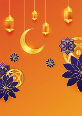 Cami, Arap desenli, fenerli, ay ve hilal şeklinde modaya uygun bir poster. Tebrik kartı, poster, afiş, davetiye, broşür, ramazan, bayram, adha, iftar daveti için kullanılabilir.