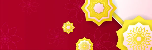 Fond Ramadan Luxe Avec Motif Arabesque Rouge Style Oriental Islamique — Image vectorielle