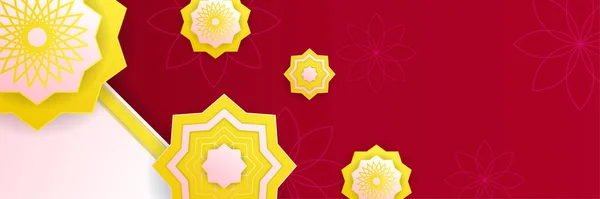 Fond Ramadan Luxe Avec Motif Arabesque Rouge Style Oriental Islamique — Image vectorielle