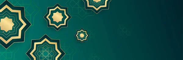 Fondo Ramadán Lujo Con Patrón Arabesco Verde Oscuro Estilo Islámico — Archivo Imágenes Vectoriales