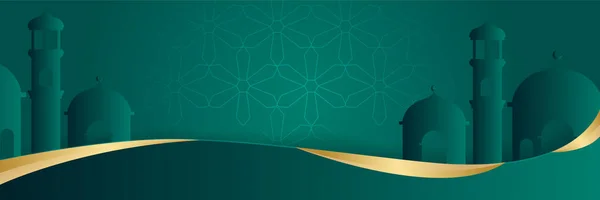 Luxuriöser Ramadan Hintergrund Mit Dunkelgrünem Arabesken Muster Arabisch Islamischen Oststil — Stockvektor