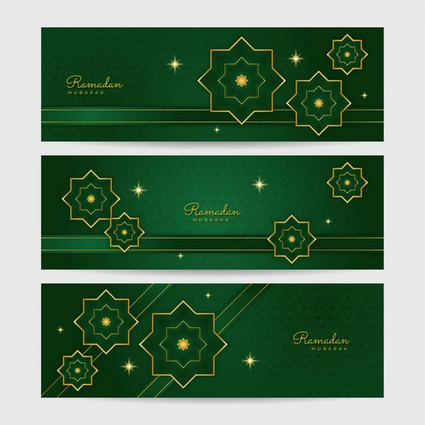 Ramadan Kareem Banner Sfondo Ramadan Islamici Modelli Design Vacanza Con — Vettoriale Stock