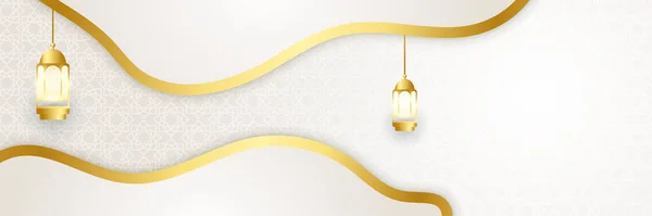 Ramadan Kareem Banner Background Ramadan Islamic Holiday Design Templates Gold — Stock Vector