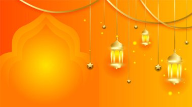 Ayın fener desenli ve mandala elementli soyut İslami ramazan kareem. Pankart, poster, tebrik kartı, duvar kağıdı ve sosyal medya şablonu için kullanılabilir