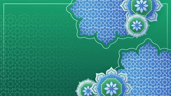 Hermoso Mandala Realista Verde Colorido Islámico Diseño Fondo — Archivo Imágenes Vectoriales