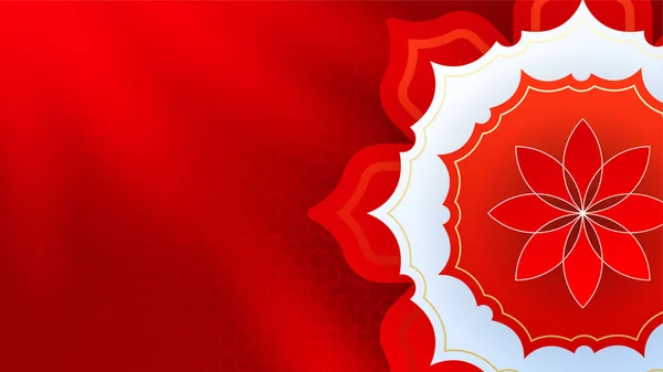 Mooie Realistische Mandala Rood Kleurrijke Islamitische Ontwerp Achtergrond — Stockvector
