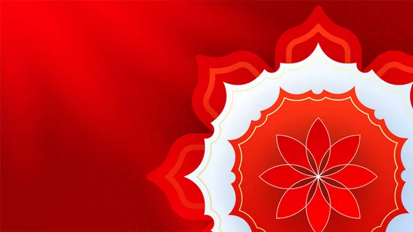 Güzel Gerçekçi Mandala Kırmızı Renkli Slami Tasarım Arka Planı — Stok Vektör