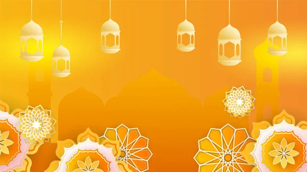 Rot Und Gold Ramadan Kareem Abstrakte Grußkarte Hintergrund Vektor Design — Stockvektor