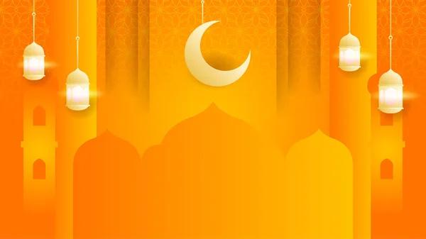 Vermelho Ouro Ramadan Kareem Abstrato Cartão Saudação Fundo Vetor Design — Vetor de Stock