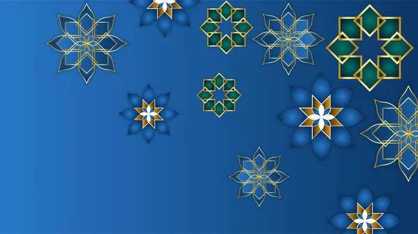 Abstraktní Islámské Ramadán Kareem Pozadí Měsíční Lucernou Vzor Mandala Prvek — Stockový vektor
