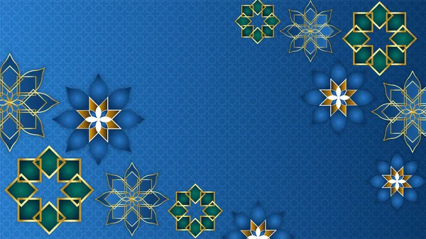Abstracte Islamitische Ramadan Kareem Achtergrond Met Maan Lantaarn Patroon Mandala — Stockvector