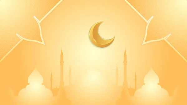 Resumen Islámico Ramadán Kareem Fondo Con Patrón Linterna Luna Elemento — Vector de stock