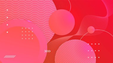 Renkli arkaplanı olan dinamik sıvı kırmızı geometrik