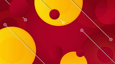 çember gradyan sarı memphis geometrik Soyut Tasarım Arkaplanı