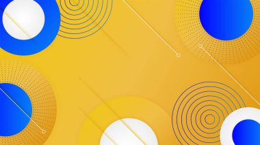 çember gradyan sarı memphis geometrik Soyut Tasarım Arkaplanı