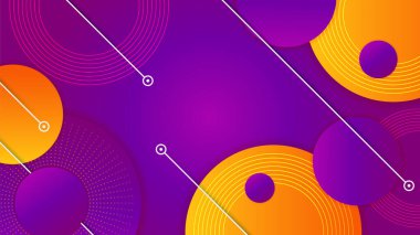 çember gradyan mor memphis geometrik Soyut Tasarım Arkaplanı