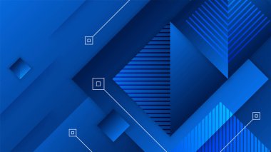 Memphis Geometrik gradyan metalik mavi Soyut Tasarım Arkaplanı