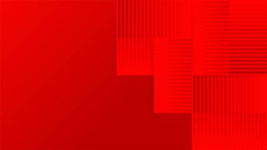 Basit geometrik ögeler dekorasyonu ile soyut kırmızı arkaplan