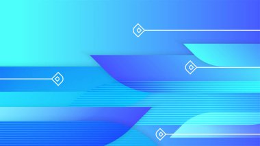 Geometrik şekilli soyut mavi arkaplan. Soyut, bilim, fütüristik, enerji teknolojisi konsepti. Işık ışınlarının dijital görüntüsü, mavi ışık, hız ve hareket bulanıklığı olan çizgiler