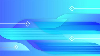 Geometrik şekilli soyut mavi arkaplan. Soyut, bilim, fütüristik, enerji teknolojisi konsepti. Işık ışınlarının dijital görüntüsü, mavi ışık, hız ve hareket bulanıklığı olan çizgiler