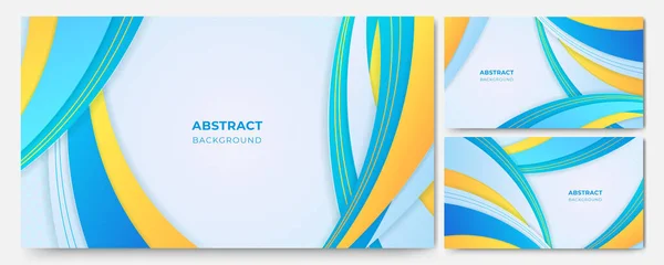 Gradiente Geometrico Blu Giallo Abstract Design Sfondo — Vettoriale Stock