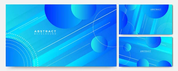 Cerchio Gradiente Blu Brillante Memphis Geometrico Astratto Design Sfondo — Vettoriale Stock