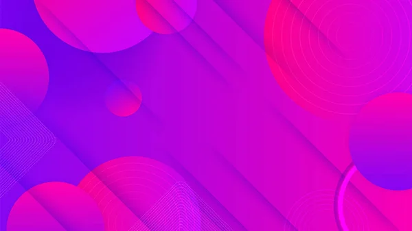 Circle Gradient Purple Memphis Geometric Abstract Design Background — Stock Vector