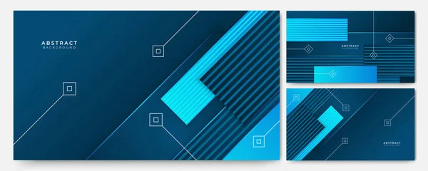Dégradé Géométrique Bleu Abstrait Fond Conception — Image vectorielle