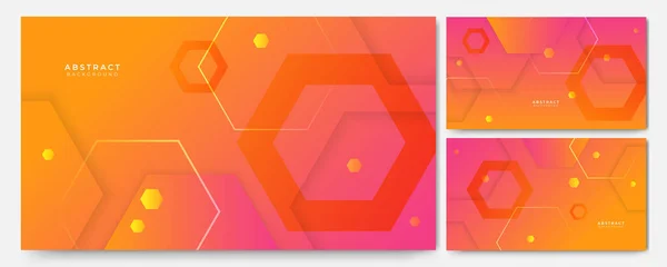 Transparant Gradient Hexagon Yellow Geometric Abstract Design Background — Stock Vector