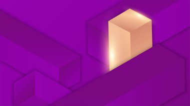 Mor Soyut Tasarım Arkaplanı 'nda zarif blok altın