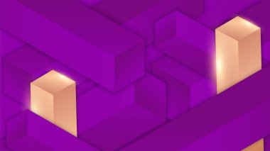 Mor Soyut Tasarım Arkaplanı 'nda zarif blok altın