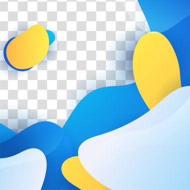 Modern Bloob mavisi sarı renkli satış sonrası tasarım şablonu arka planı