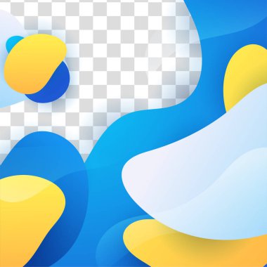 Modern Bloob mavisi sarı renkli satış sonrası tasarım şablonu arka planı