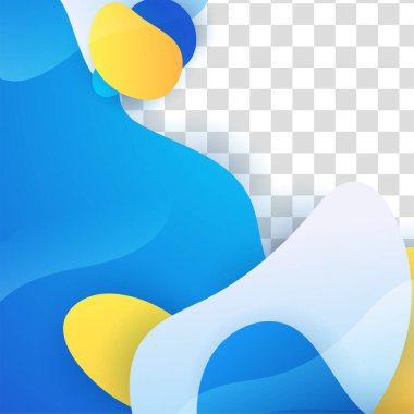 Modern Bloob mavisi sarı renkli satış sonrası tasarım şablonu arka planı