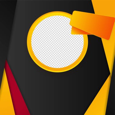 Modern daire satışı siyah turuncu renkli satış sonrası tasarım şablonu arka planı