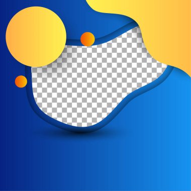 Modern Bloob mavisi sarı renkli satış sonrası tasarım şablonu arka planı