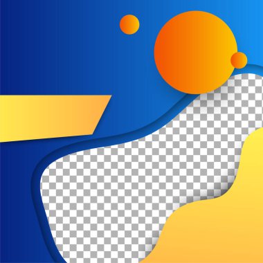 Modern Bloob mavisi sarı renkli satış sonrası tasarım şablonu arka planı