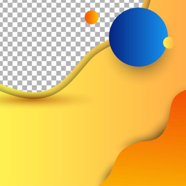 Modern Bloob mavisi sarı renkli satış sonrası tasarım şablonu arka planı