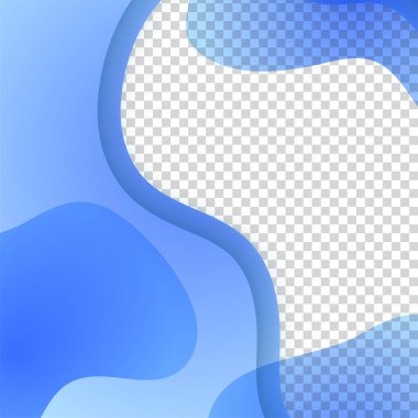 Transparant bloob mavi renkli satış sonrası tasarım şablonu arka planı