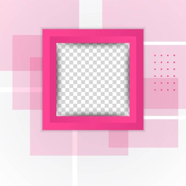 Çerçeve kare transparant pembe renkli satış sonrası tasarım şablonu arka planı