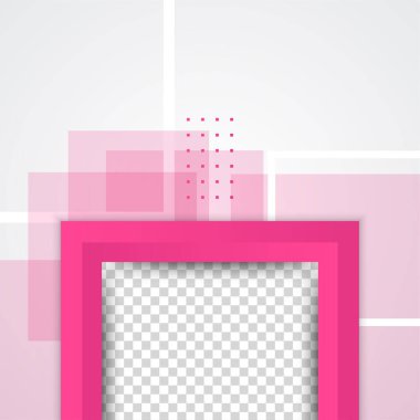 Çerçeve kare transparant pembe renkli satış sonrası tasarım şablonu arka planı
