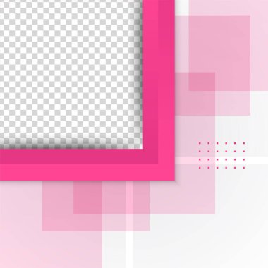 Çerçeve kare transparant pembe renkli satış sonrası tasarım şablonu arka planı