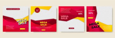 Gradyan şekil transparant kırmızı sarı renkli satış sonrası tasarım şablonu arka planı