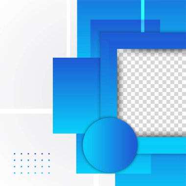 Çerçeve kare transparant mavi renkli satış sonrası tasarım şablonu arka planı