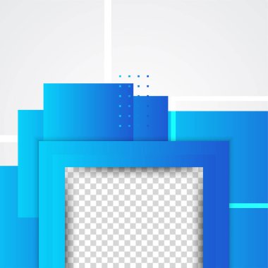 Çerçeve kare transparant mavi renkli satış sonrası tasarım şablonu arka planı