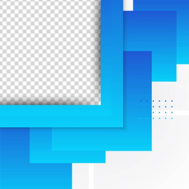 Çerçeve kare transparant mavi renkli satış sonrası tasarım şablonu arka planı